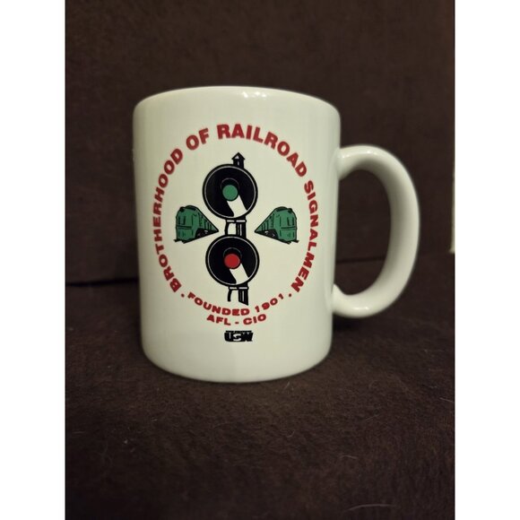 Brotherhood of Railroad Signalmen Ceramic Coffee Mug Cup Found 1901 AFL-CIO USW - Picture 2 of 8